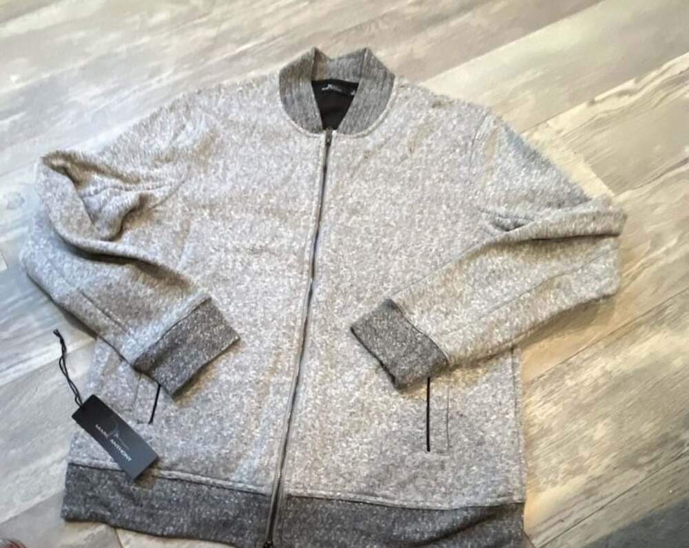 Marc Anthony Bomber Jacket Size L Gray Zip Up